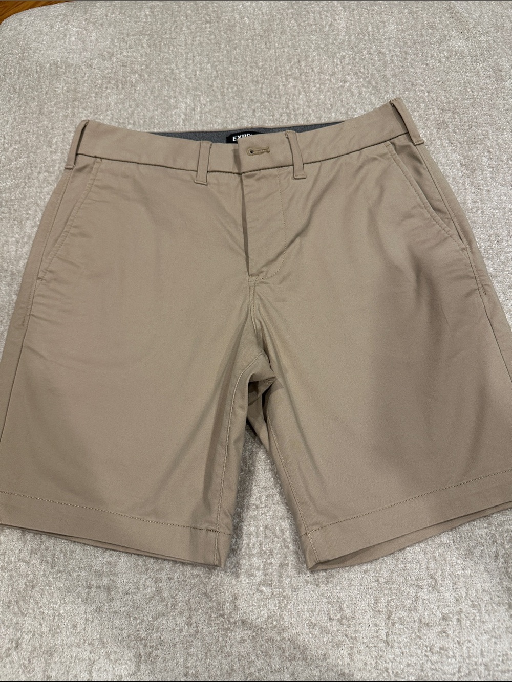 Express Men's Khaki Flat Front Shorts
